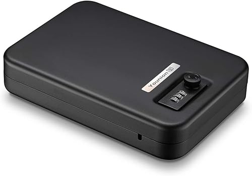 Vista 9 de Caja fuerte para pistolas, portátil, para viajar y llevar en el auto, color negro
