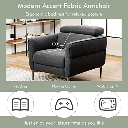 Sillón Plegable Tela Gris miniatura 7