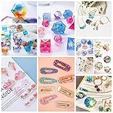 INK LAB Resin Kit for Beginners, Epoxy Resin Crystal Clear Starter Kit for DIY Jewelry Craft with Silicone Molds Key Rings Pigments Glitter Accessories Coating and Casting Art Resin - Image 6