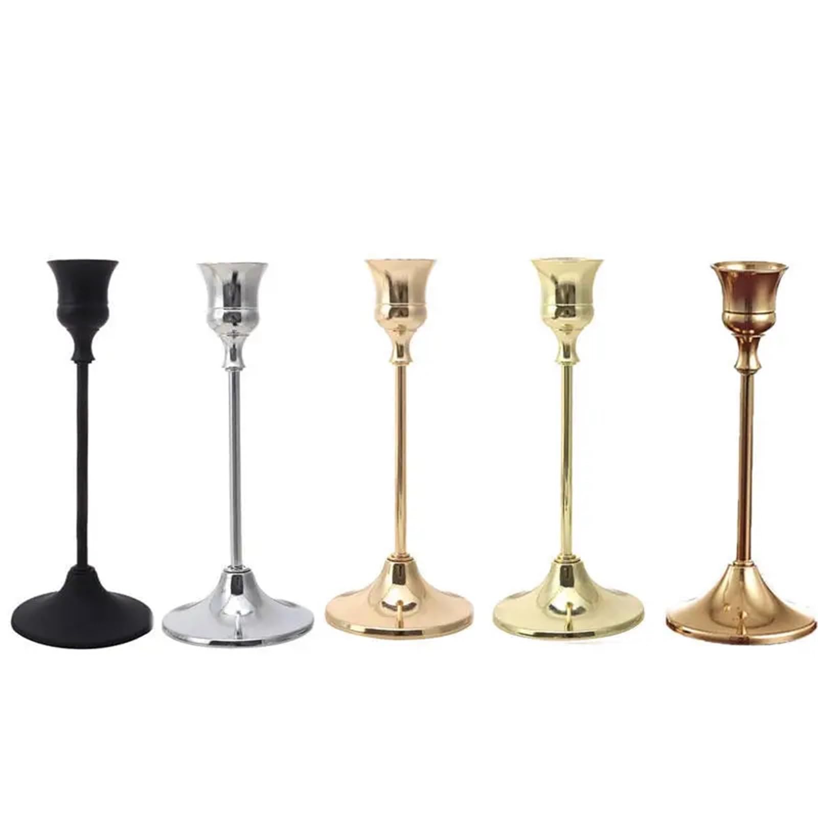 Candle Holder Candelabro de Metal 1/3 Piezas/Juego, Soporte for Velas Mesa Boda, Exquisito candelabro navideño(Black 3PCS)