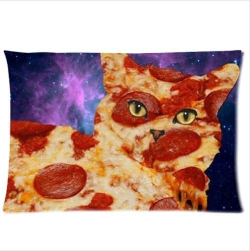 Pizza Cat Pattern Pillowcases,150 Thread Count,20x30 inches (One Side )