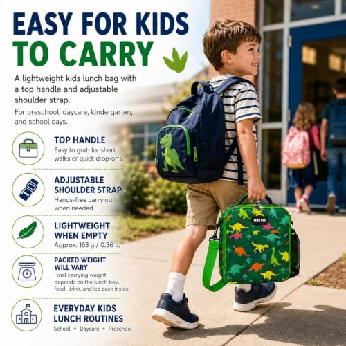 MISS BIG Dinosaur Kids Lunch Bag for Boys, Insulated School Lunch Bag, 5L — view 4
