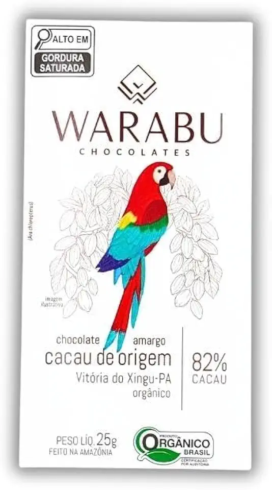 CHOCOLATE ORGÂNICO CREMOSO VEGANO AMAZÔNICO AMARGO 82% CACAU (25g)