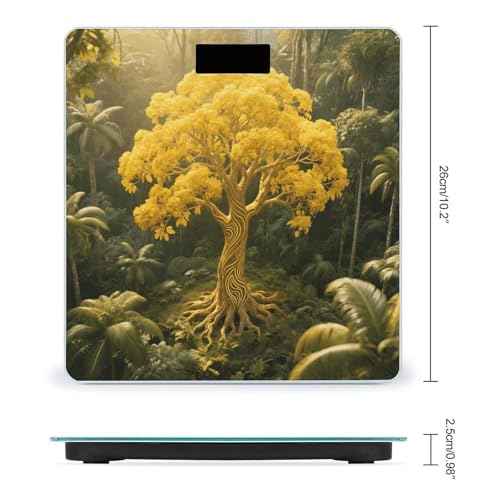 Báscula Digital de Baño con Diseño Árbol de la Vida Amarillo miniatura 2