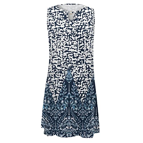 Robe d'été courte fleurie sans manches col V coupe ample chic - 4