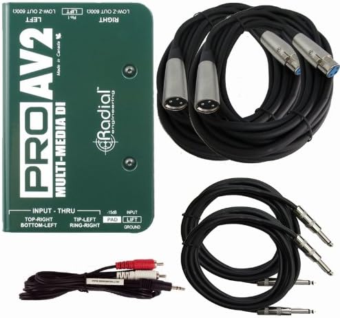 Radial ProAV2 DI Multimedia Direct Box with Cables Bundle