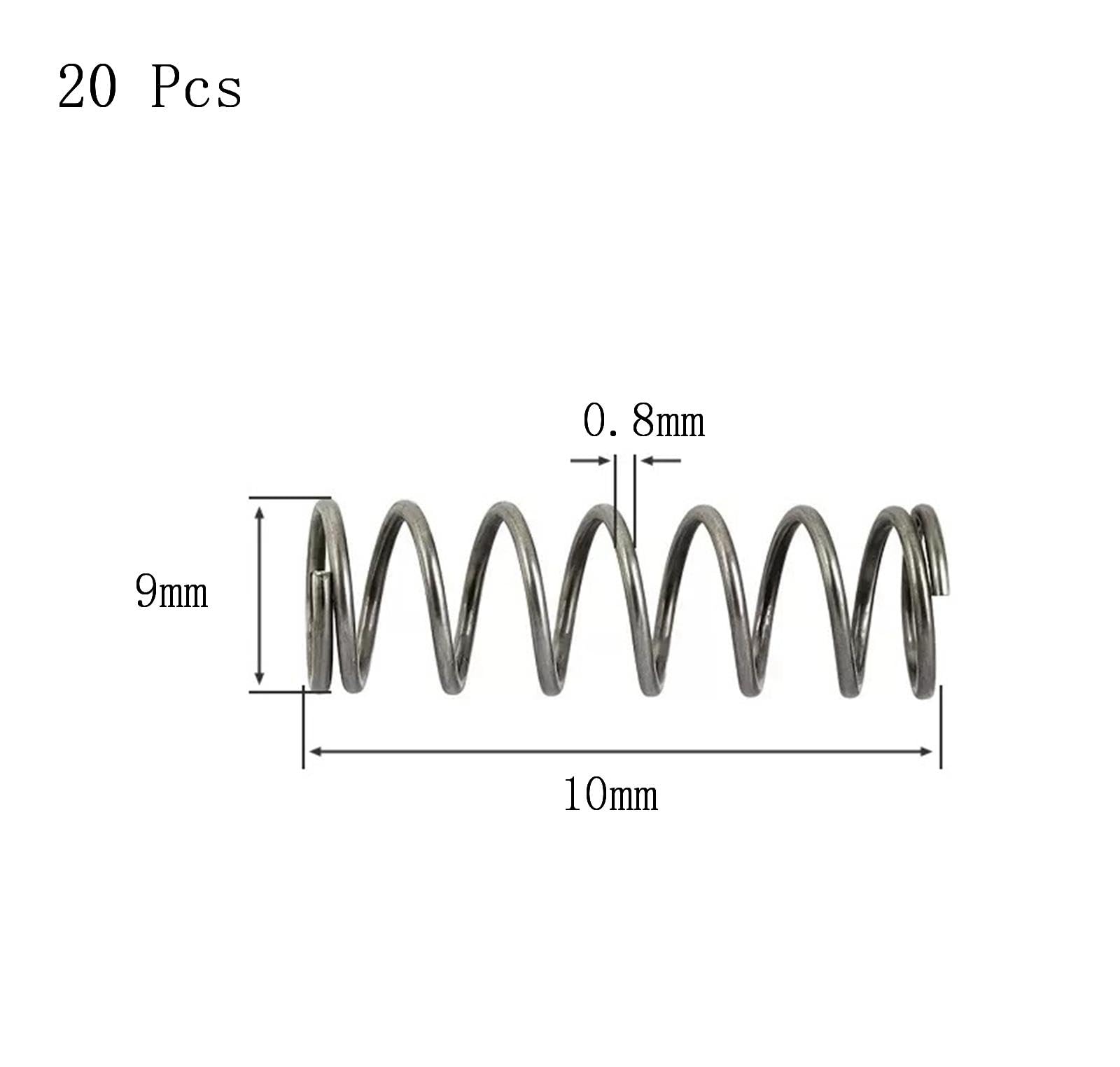 Molle Di Compressione In Acciaio Inox 304 | 10 Pezzi | Filo 0.8mm, Diametro 10mm, Lunghezza 40mm | Forza 0.72kg - Foto 7