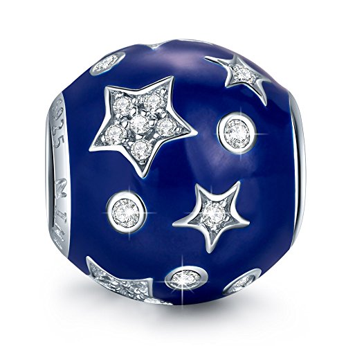 NINAQUEEN Silver Star Bead Charms Christmas Gifts for Bracelet Necklace Jewelry for Women Birthday for Her Teen Girls Wife Mom Daughter