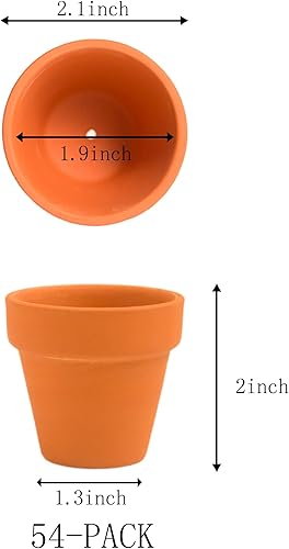 Miniatura 2 de 54 macetas pequeñas de arcilla de 2.1 pulgadas, maceta de terracota de cerámica, maceta de cerámica para cactus, macetas para suculentas, macetas de