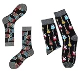 5 Pares de Calcetines de Guitarra en Caja - Regalo para Músico, Profesor de Música, Guitarrista Adulto - Talla 36-48 - Multicolor - Agradecimiento, Cumpleaños