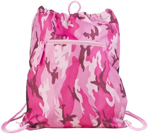 Pink Camouflage Drawstring Backpack