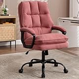 ZSQN Comfy Office Chair Soft and Double Padded Computer Desk Chairs for Long Hours Executive Office Chair with Height Adjustment Work Chairs for Home Office Pink