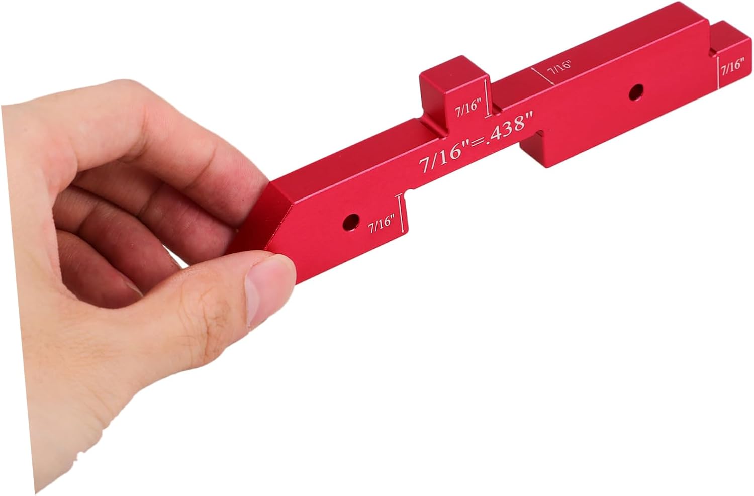 7pcs Aluminum Bar Stock Woodworking Setup Blocks Red Gauge Block for Router Table High Precision Measuring Tools