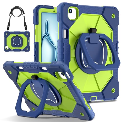 Étui pour iPad Air 11 M3 antichoc protégeant des chutes avec support de table et poignée ergonomique