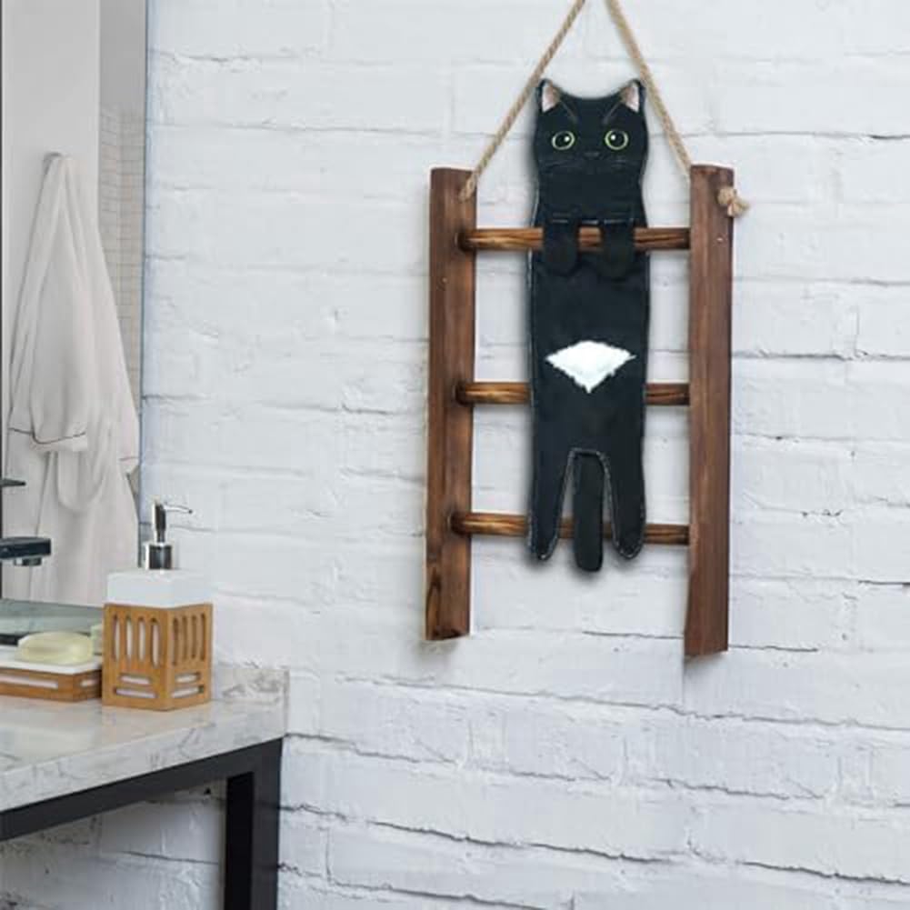 Toallas de mano con forma de divertidas para cuarto de baño, cocina, decoración de gatos, toallas de colgar, súper absorbentes, suaves y duraderas, A+B