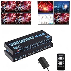 Explosive HDMI 2.0 4k Matrix switcher 4X4 Switching Distribution 4 into 4 Out HDMI Matrix Video Switch Splitter HD 4K@60Hz Support IR Control 3D, EDID, Blu-Ray DVD with LED Lights for LCD TV Walls et