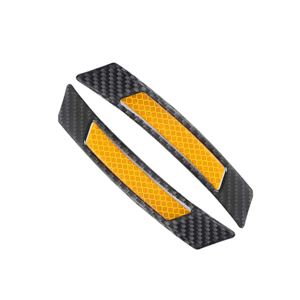 idain 2PCS Reflective Tape Caution Warning Safety Reflector Strips Sticker Waterproof 3D Reflective Car Decals,Black+Orange