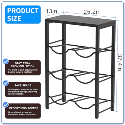 Semoprus 5 Gallon Water Bottle Holder for 6 Bottles, 3 Tiers Heavy-Duty Water Cooler Jug Rack with Reinforcement Frame for Home, Office, Restaurant by Semoprus - Image 6