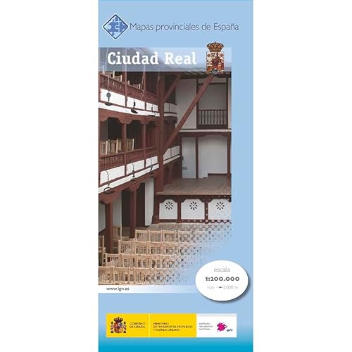 Mapa de la provincia de Ciudad Real a escala 1:200.000. Proyección UTM. Incluye sombreado de relieve. Dimensiones: 75 x 131 cm. ✅