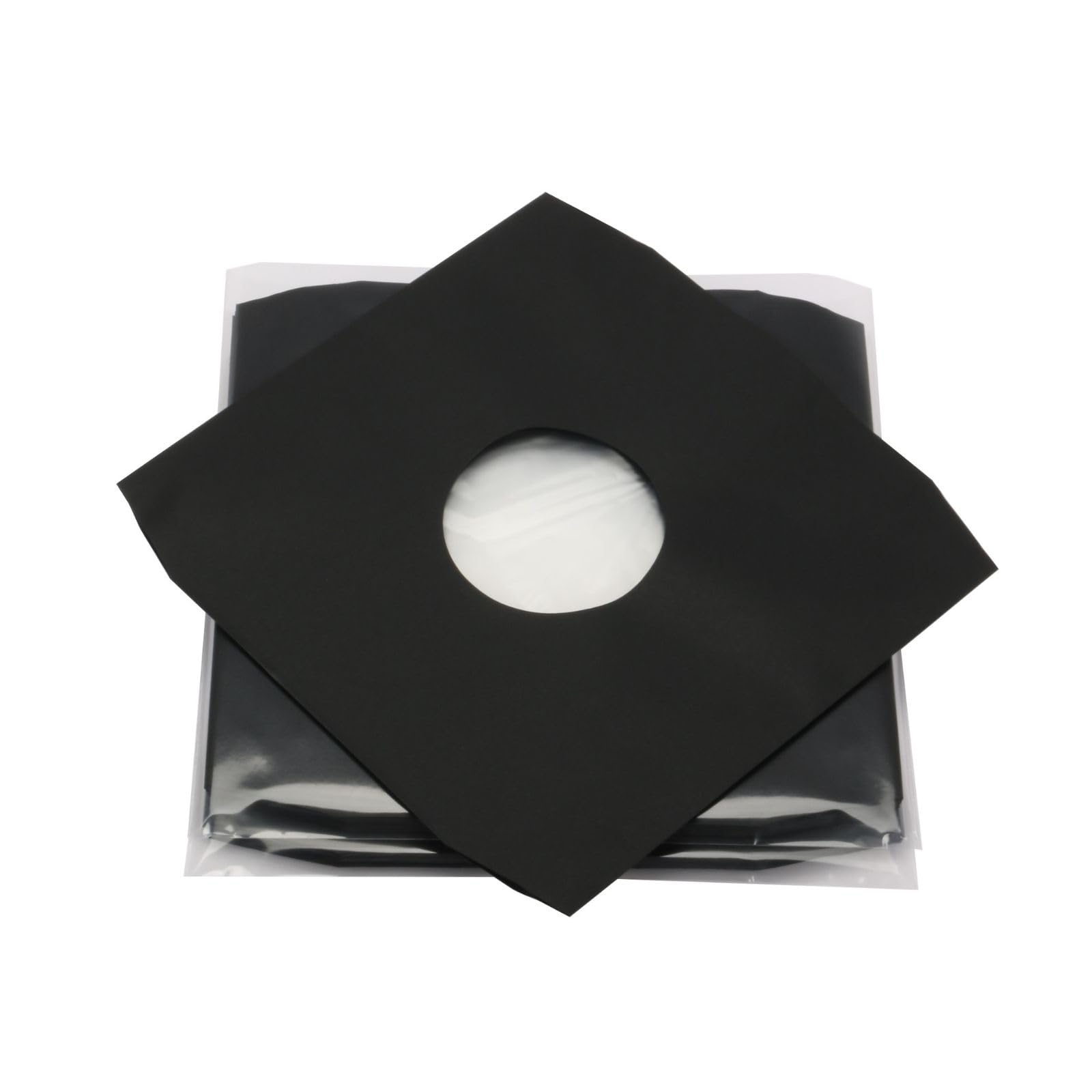 50 St. LP Schallplatten Innenhüllen schwarz mit Eckschnitt gefüttert Vinyl LP Maxi Single