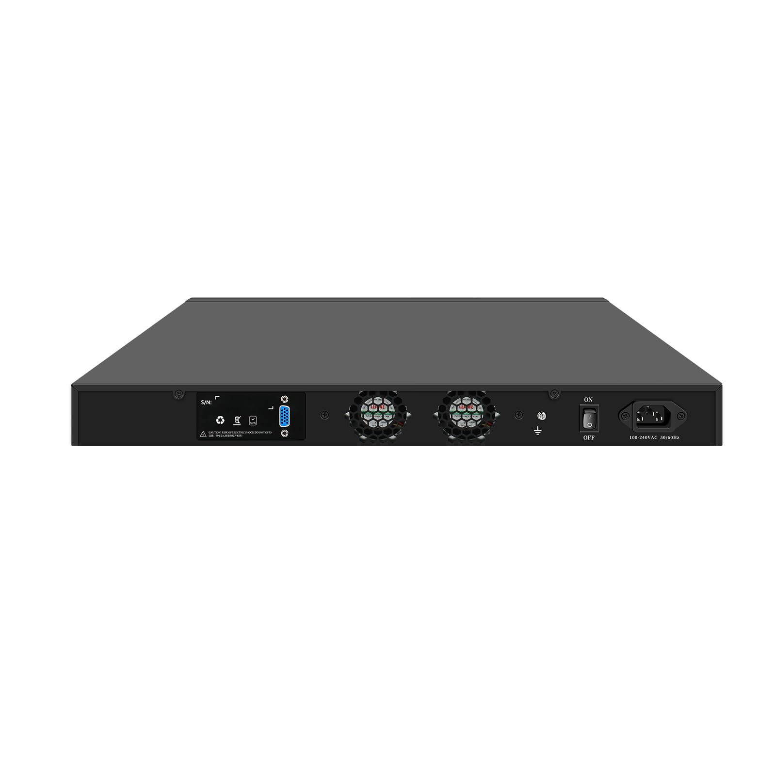 1U Firewall Hardware Network Security Appliance, PFSense, Untangle, Mikrotik, OPNsense, VPN, Router PC, Atom D525, RJ08, 6 x 82583V 82574L, Console, VGA, 4G RAM, 32G SSD