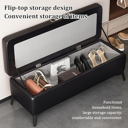 Banc de rangement gris compact pour optimiser l'espace du dressing