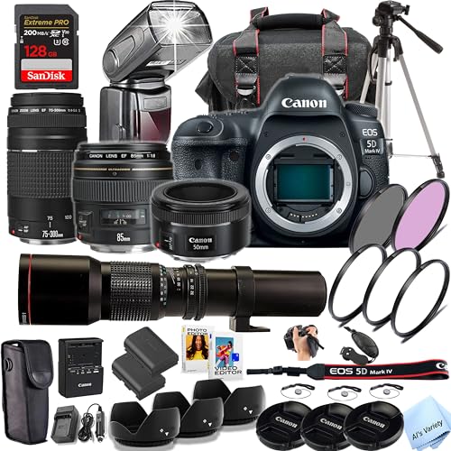 Canon EOS 5D Mark IV cámara DSLR con lentes y flash miniatura 1