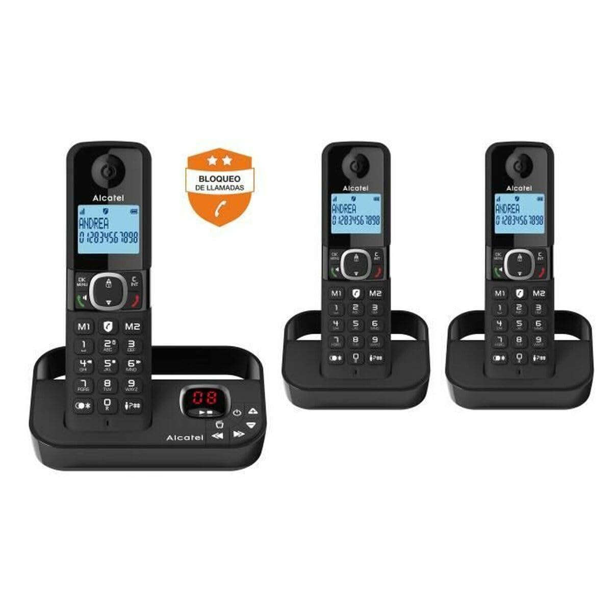 Telefono Fisso Cordless - Alcatel - F860 Voice Trio Nero - Blocco Delle Chiamate Indesiderate - 4