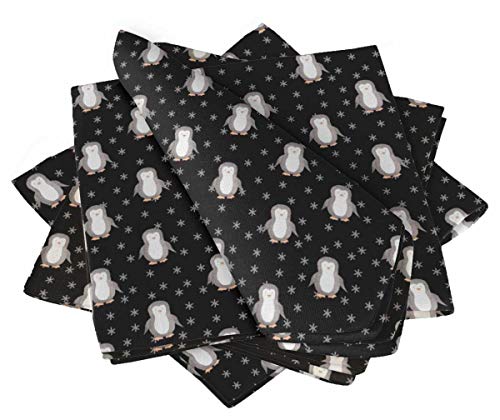 Serviette imprimé aquarelle pingouin coton S4Sassy linge de table