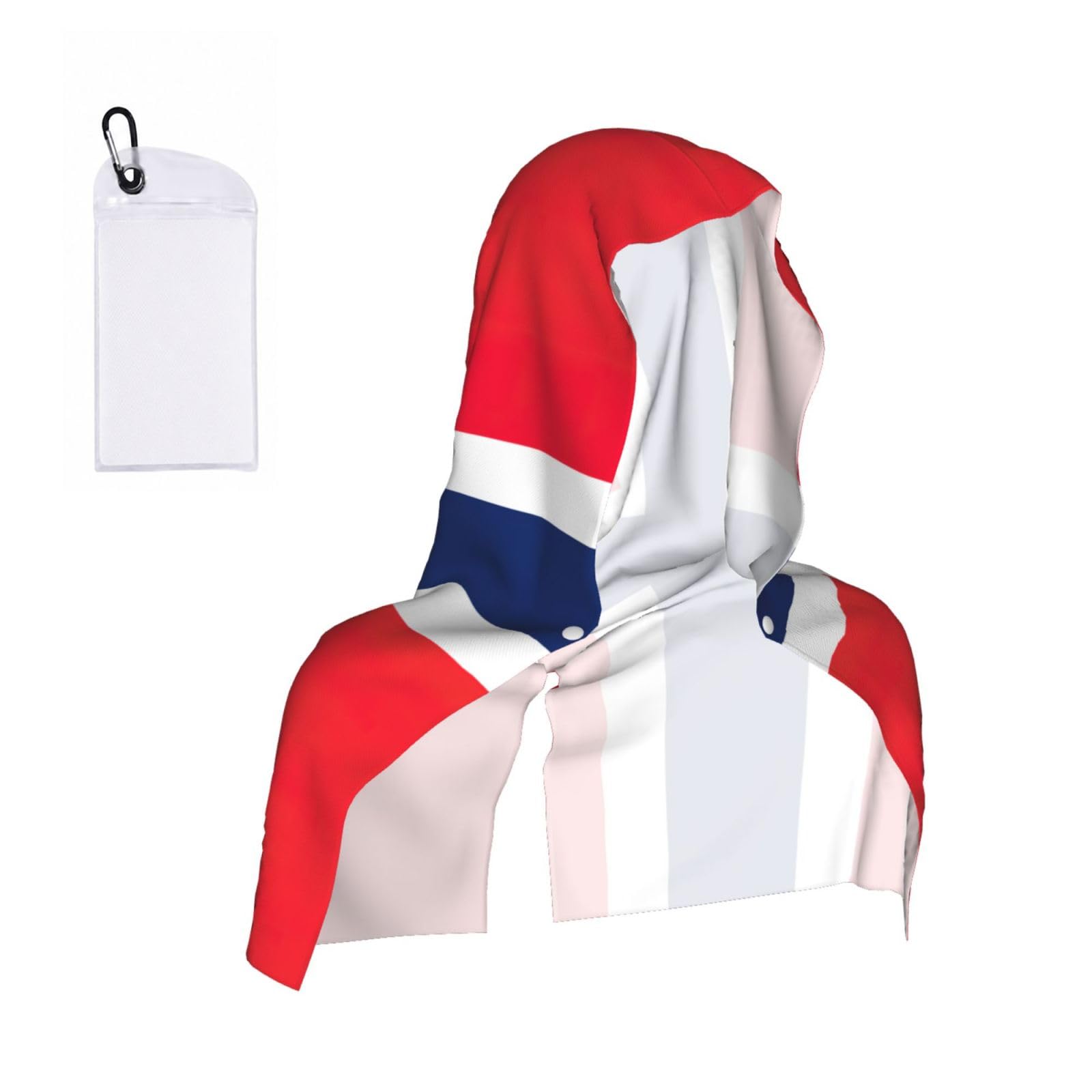 DUWAA Norwegian Flag Print Cooling Hooded Sports Towel, 30×60cm Quick Drying Summer Cool Head Wrap For Neck And Face