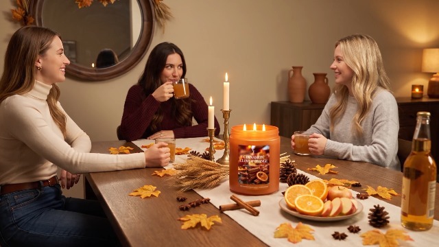 Image of FF FRAGRFLOWING Large Fall Candle for Home Scented, Soy Wax, 22 oz