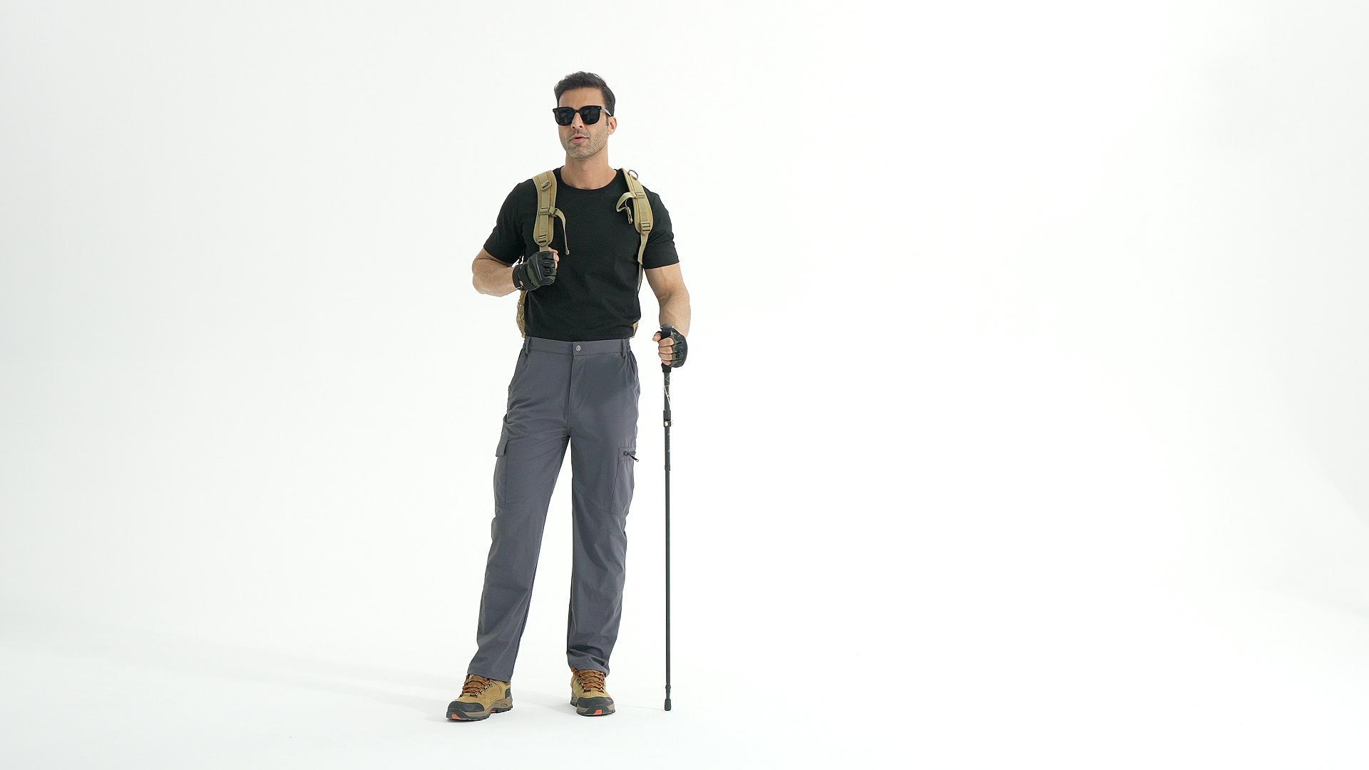 Pantaloni Uomo TBMPOY Neri (A1-Nero) Taglia Large - Leggeri, Da Viaggio Ed Escursionismo