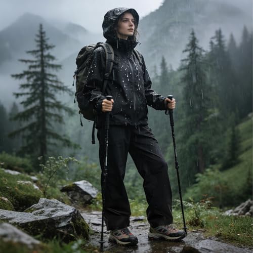 Adult Waterproof Trousers Mens Womens Overtrousers Lightweight Waterproof Rain Trousers Breathable Rain Pants with Packaway Bag Outdoor Windproof Rain Over Pants for Golf Hiking Fishing Cycling - Image 3