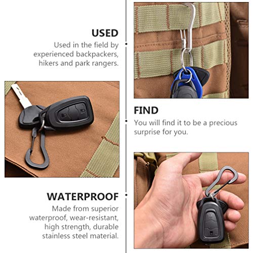 FAVOMOTO 4Pcs Mosquetão de Aço Inoxidável Mola Portão Mosquetão Ligação Gancho Chaveiro Fivela para