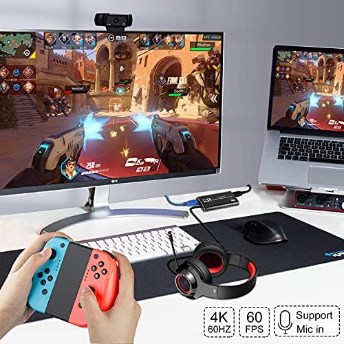 Capture Card, 4K HDMI Video Capture Card, Game Capture Card, 1080P 60FPS Video Capture Device, HDMI to USB 3.0 Capture Card for Streaming, Work with Camera/Xbox/PS4/PS5/PC/OBS - 2
