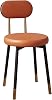 Leather Dining Chair, Ergonomic Dining Room Chair, Eames Chair, Durable Carbon Steel Metal Legs Counter Lounge Living Room Reception Chair Fashionable Color: Orange pad, Size: Orange back