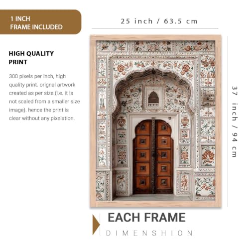 Image of kotart Aesthetic Indian Art Traditional Paintings for Living Room | Framed Wall Painting for Home Room Bedroom Office Wall Decor | Poster With frames Set of 3