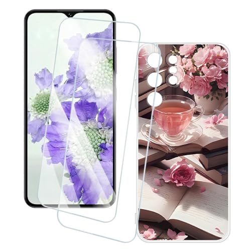 OAGELIM 2�Z�b�g �X�N���[���v���e�N�^�[ + �P�[�X Oukitel C2 2026 4G (6.52 �C���`) �Ƃ̌݊������� �A�[�e�B�X�e�B�b�N�J�X�^���v�����g�J�o�[�Ƌ����K���X�t�B���� �X�N���b�`�h�~ (�s���N�̌ߌ�)