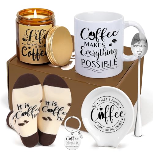 Coffee Gifts, 6PCS Coffee Gift Basket, Coffee Lover Gift Set Incl...