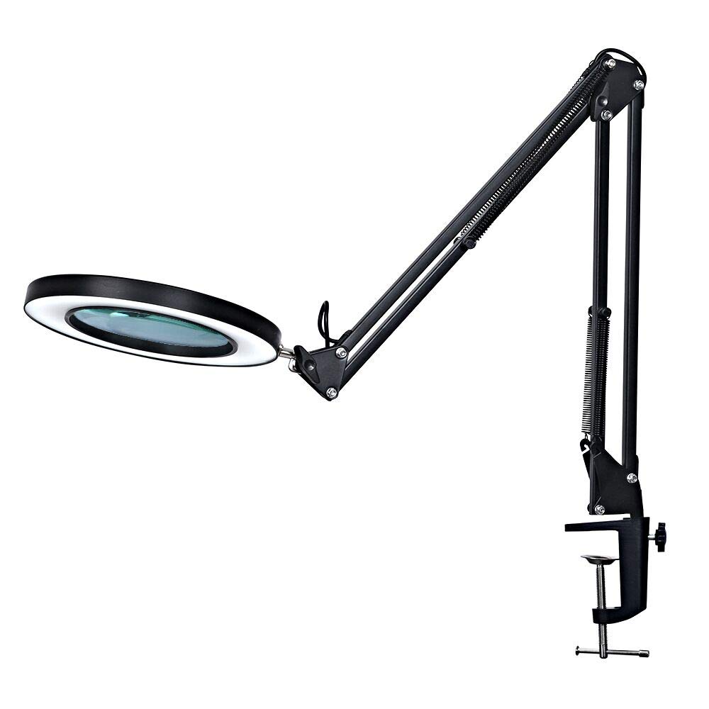 Buy 10X Desk Magnifying Glass with Light, NUEYiO 2in1 Heavy Duty Base