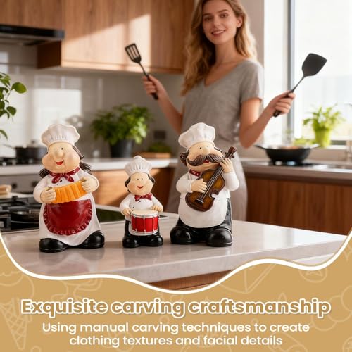 Décoration de cuisine du chef : ensemble de 3 pièces avec support pour buffet de restaurant - 3