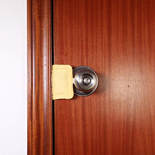Image of Door Silencer Door Jammer Door Closer Cushion Nursery Door Silencer Door Latch Cover 3 Pack for Noise Reducing Quiet Doors Baby Toddler Safety 3.25 x 5.5 Inch (New Yellow)