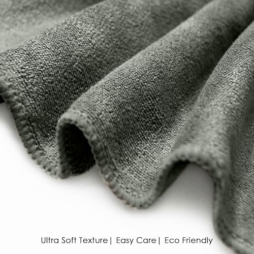 Image of HOUSSE Microfiber Face Towels | Ultra Absorbent, Odour-Free, Quick Dry 450 GSM Face Towel for Home, Gym, Travel, Running and Personal Use | 30x30 cm | Set of 4 in One Colour (Dusty Olive, Pack of 4)