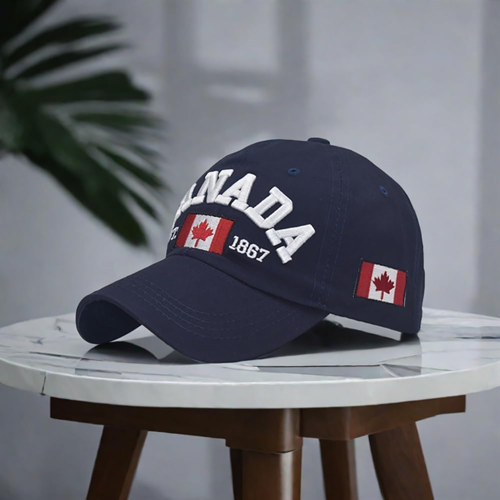 Malaxlx 2 Pcs Canada Baseball Cap for Men Women, Canada Day Maple Leaf Flag Dad Hat Golf Cap Sport Outdoor Fitted Plain Cap - Image 4