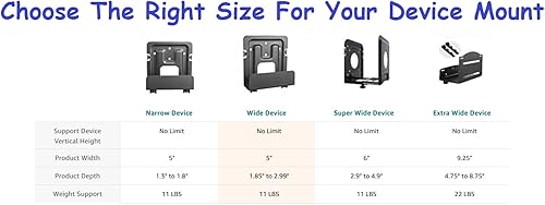 Miniatura 3 de Mount Plus MP-06-02 Paquete de 2 soportes para caja de cable y soporte para módem para una amplia gama de reproductores multimedia, cajas de cable,