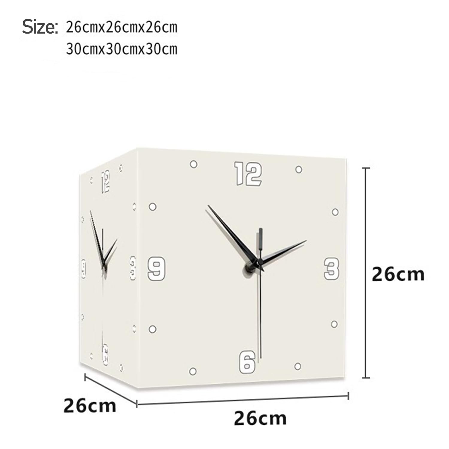 Malarstwo ścienne 3D Rzeźba wisząca na ścianie ， Nowoczesny narożny zegar ścienny ze światłem, dwustronny zegar ścienny, ścienny zegar malarski ze światłem, cicha dekoracja ścienna do salonu i sypialn