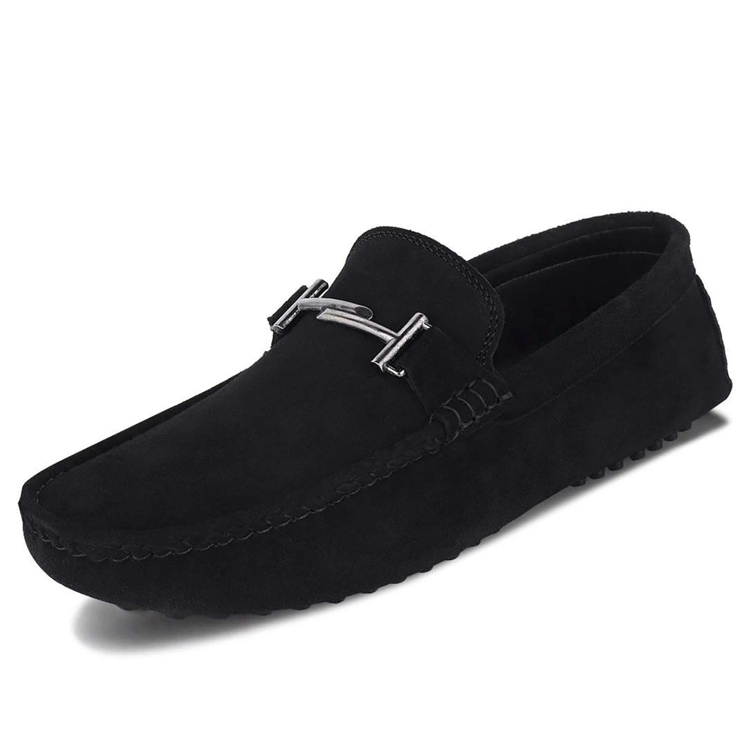 LOUIS STITCH Suede Loafers for Men | Designer Buckle Moccasins | Formal & Casual Slip-On Shoes | Ideal for Business, Parties, Everyday Wear | Solid Obsidian Black | UK Size 10 (ITSUD-) (B08F2MZT5X) Amazon Price History, Amazon Price Tracker