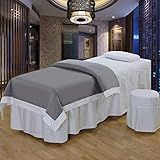  Linge de Massage professionnelEnsembles de draps de Table de Massage Couverture de lit de Massage de beauté de Couleur Unie avec Trou pour Le Souffle du Visage (B 70x190cm(28x75inch))