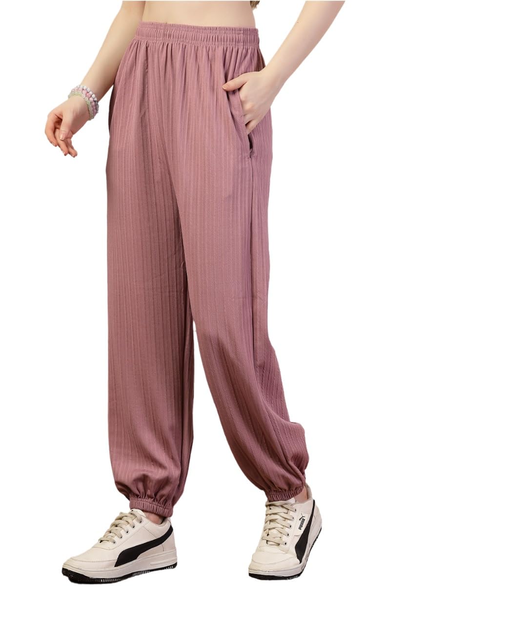 UZARUS Women's Ultra-Soft Baggy Fit/Relaxed Fit Joggers with Side Pockets & Gripped Hem