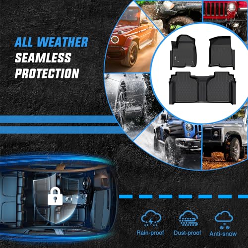 Image of Nilight Floor Mats for Chevy Silverado GMC Sierra 1500 Crew Cab 2019-2026 | Silverado GMC Sierra 2500HD 3500HD 2020 2021 2022 2023 2024 2025 2026 All Weather Custom Fit Heavy Duty Floor Liners